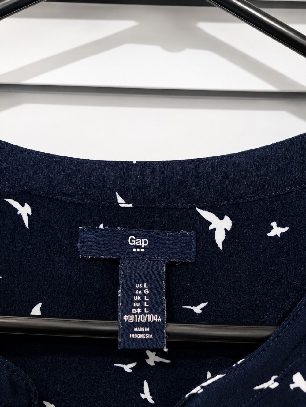 GAP Navy Bird Print Sleeveless Utility Midi Dress Large Pockets - Picture 10 of 16